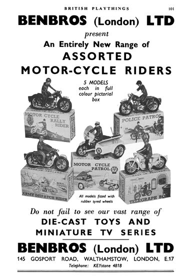 1955: Motor Cycle riders, Benbros