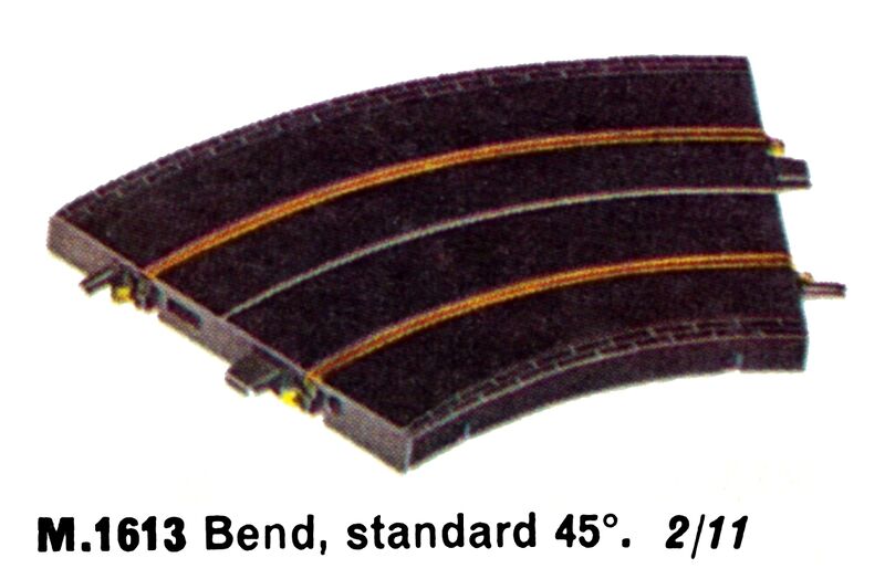 File:Bend, Standard, 45deg, Minic Motorways M1613 (TriangRailways 1964).jpg