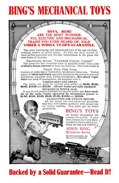 1915 advert for John Bing, in Popular Mechanics