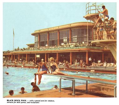 ~1961: Photograph of Black Rock Pool, from the Brighton and Hove Official Guide