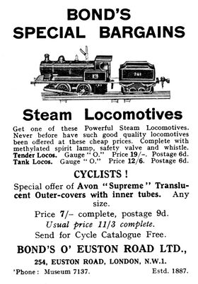 1933 Bond's advert, Meccano Magazine