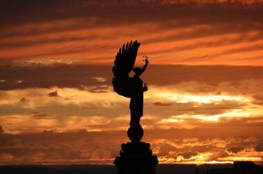 The Angel at sunset