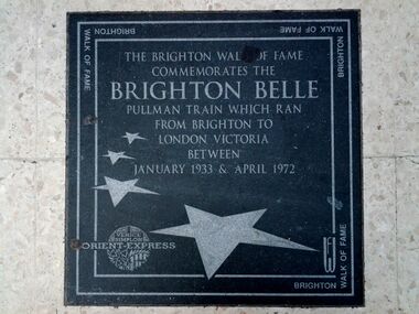 "Brighton Belle" Brighton Walk of Fame floor plaque, Brighton Station