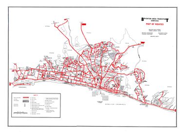 1962: Map of coordinated Brighton bus services (Brighton Area Transport Services)