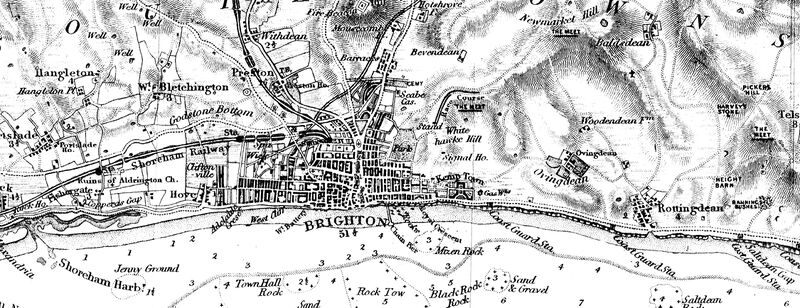File:Brighton Map, cropped, Shoreham to Rottingdean (Crutchleys 1860).jpg