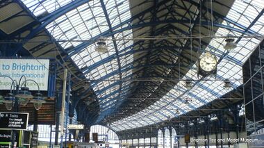 Brighton Station's blue roof supports
