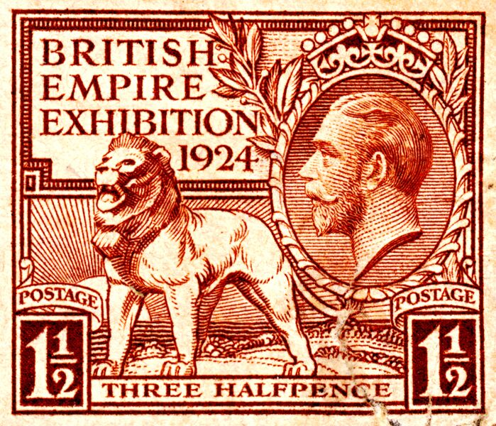 File:British Empire Exhibition 1924, three halfpence postage stamp.jpg