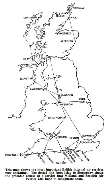 1934 map of British internal air services