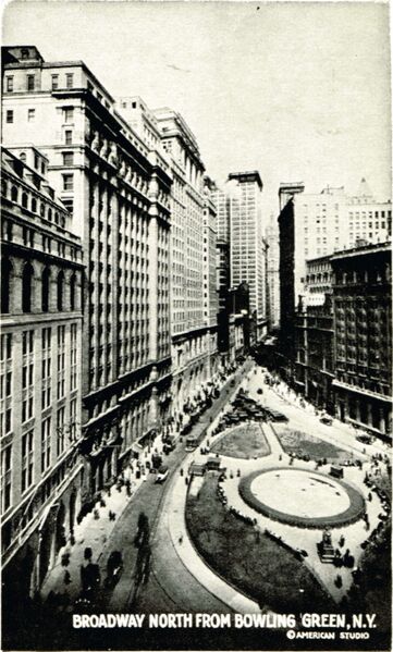 File:Broadway North from Bowling Green, New York (Bardell 1923).jpg