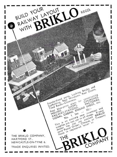 1932, September: "Build your railway layout with Briklo"