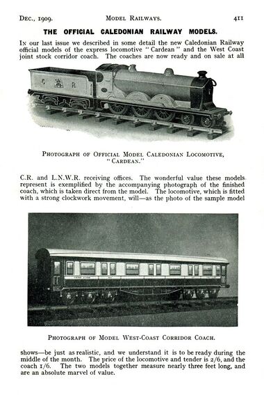 Review of the set, in Model Railways and Locomotives magazine, Dcember 1909