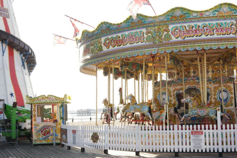 File:Carousel and Helter Skelter, Brighton Pier, West Pier distant (May 2016).jpg