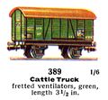 Cattle Truck, 00 gauge, Märklin 389 (Marklin00CatGB 1937).jpg