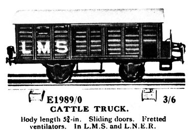 ~1925: LMS Cattle Truck (English-market model), E1989/0