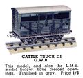 Cattle Truck GWR, Hornby Dublo D1 (HBoT 1939).jpg