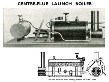1965: Centre-Flue blowlamp-powered Launch Boiler for model boats