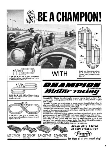 1966: Champion Motor Racing advert in Meccano Magazine, October 1966