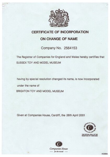 File:Change of Name certificate, Brighton Toy and Model Museum (2001-04-26).jpg
