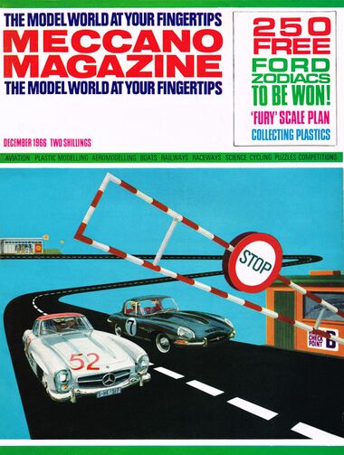 1966: CheckPoint Bravo Rally Set, featured on the cover of Meccano Magazine, December 1966