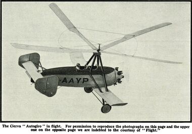 1931: Cierva Autogiro in flight