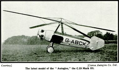1931: Cierva C.19 mk III Autogiro