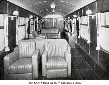 Club Saloon interior, Coronation Scot "US tour" train