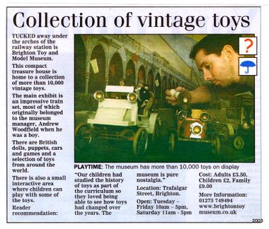 July 2003: "Collection of vintage toys", The Argus