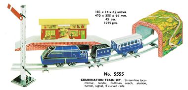 Set 5555, with a blue LNER A4 loco