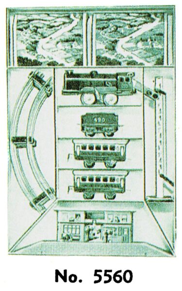 File:Combination Train Set, Mettoy 5560, box contents (MettoyCat 1940s).jpg