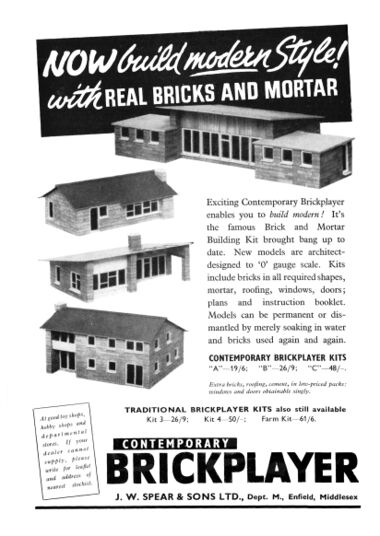 1959 advert for the updated "Contemporary Brickplayer" sets