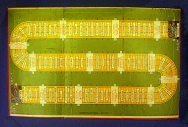 Coronation Scot Railway Game - three-panel board