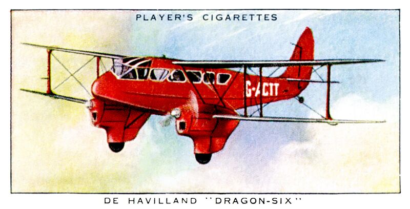 File:De Havilland Dragon-Six, Card No 11 (JPAeroplanes 1935).jpg