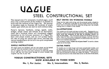 Vogue Steel Constructional Sets