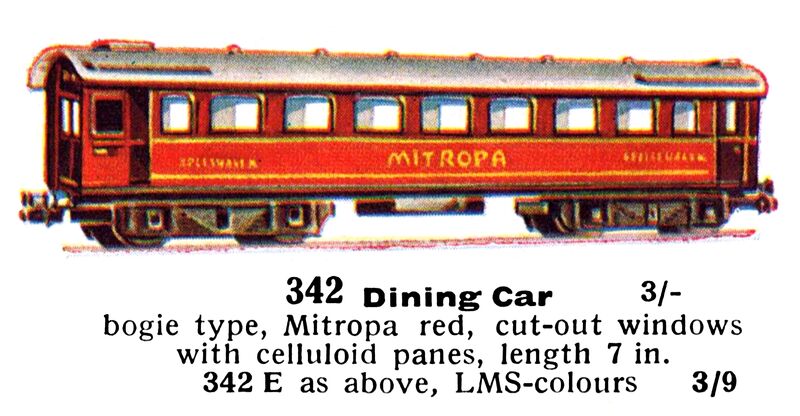 File:Dining Car, Mitropa red, 00 gauge, Märklin 342 342E (Marklin00CatGB 1937).jpg