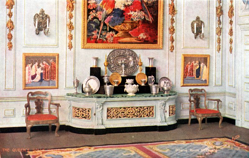 File:Dining Room Sideboard, The Queens Dolls House postcards (Raphael Tuck 4500-6).jpg