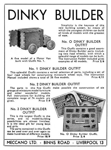 1939 Dinky Builder advert, with van