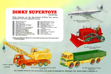 1956: Dinky Supertoys range