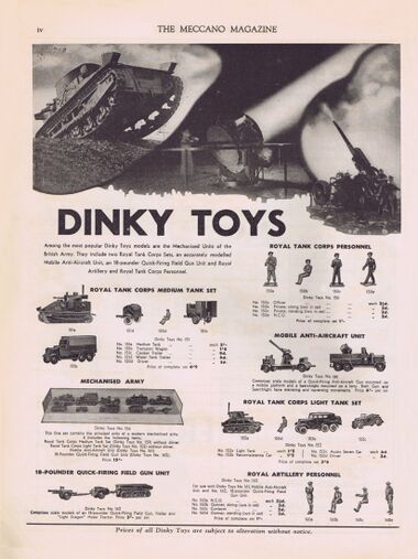 July 1940: Dinky Toys advert, page 1