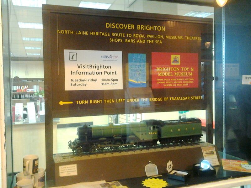 File:Discover Brighton display, Flying Scotsman, Brighton Station ticket office (2012-09-06).jpg