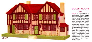 1937: Triang "Stockbroker" dollhouse, listed as No.93 in the 1937 Tri-ang Catalogue