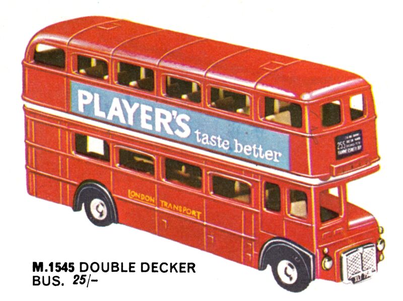 File:Double Decker Bus, Minic Motorways M1545 (TriangRailways 1964).jpg