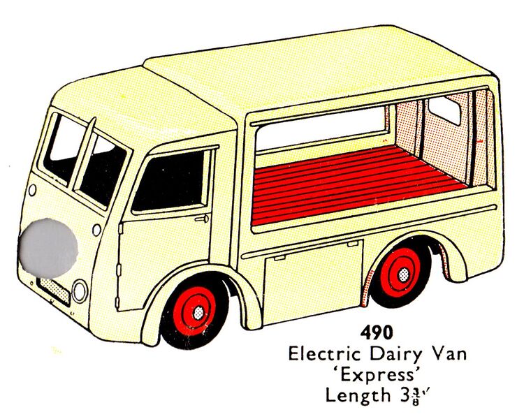 File:Electric Dairy Van, Express, Dinky Toys 490 (DinkyCat 1956-06).jpg