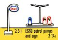 Esso Petrol Pumps and Sign, Lego Set 231 (Lego ~1964).jpg