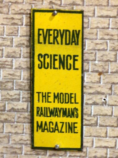 Bassett-Lowke enamelled miniature tinplate poster for "Everyday Science - The Model Railwayman's Magazine"