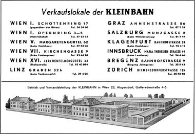 1965: Shop addresses and picture of the factory