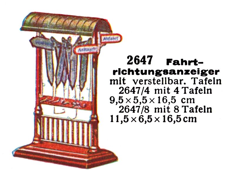 File:Fahrtrichtungsanzeiger - Railway Direction Indicator, with changeable signs, Märklin 2647 (MarklinCat 1931).jpg