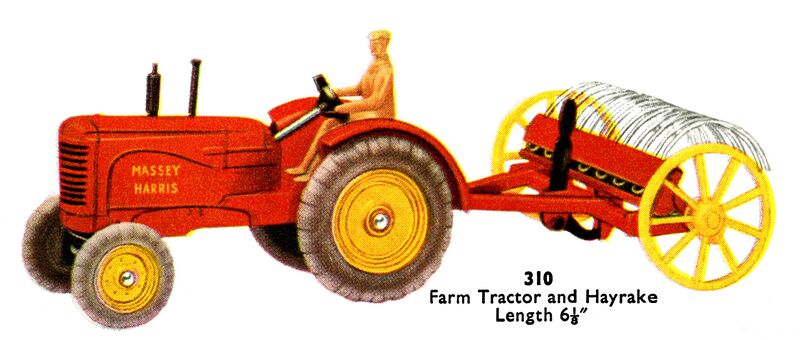 File:Farm Tractor and Rake, Dinky Toys 310 (DinkyCat 1957-08).jpg