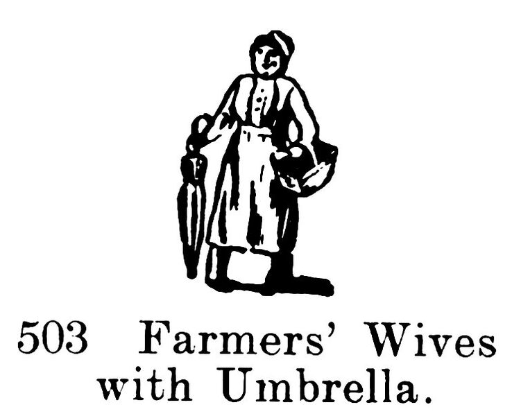 File:Farmers Wives with Umbrella, Britains Farm 503 (BritCat 1940).jpg