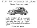 Fiat Two-Seater Saloon, Dinky Toys 35az (MCat 1939).jpg