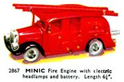 Fire Engine with electric headlight and battery, Minic 2867 (TriangCat 1937).jpg